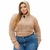 Jaqueta Feminina Teddy Com Capuz E Zíper Casaquinho Peluciado Curto Sherpa Mang - comprar online