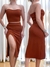 Conjunto Feminino Cropped Tomara que Caia e Saia com Fenda Kássia ref.1034 na internet