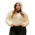Jaqueta Feminina Teddy Com Capuz E Zíper Casaquinho Peluciado Curto Sherpa Mang - comprar online