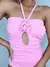 Body Feminino em Anarruga Frente Única Plissado com Recorte e Flor Priscila Ref - comprar online