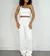 Conjunto Feminino Canelado Power Calça e Cropped Ombro Único Caroline Ref. 136