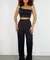 Conjunto Feminino Canelado Power Calça e Cropped Ombro Único Caroline Ref. 136 - comprar online
