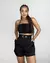 Conjunto Feminino em Alfaiataria Short com Cinto e Cropped Amarração com Flor - PeerShopp