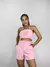 Conjunto Feminino em Alfaiataria Short com Cinto e Cropped Amarração com Flor - comprar online