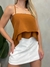 Cropped Feminino em Duna de Alça com Babado e Amarração Bárbara Ref. 1434
