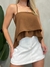 Cropped Feminino em Duna de Alça com Babado e Amarração Bárbara Ref. 1434 na internet