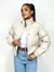 Jaqueta Feminina Puffer em Courino com Capuz Removível Rayca Ref. 1491