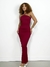Vestido Feminino Longo em Ribana Costas Nua com Fivela Mila Ref. 1447