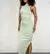 Vestido Feminino Longo em Suplex Regata Franzido com Fenda Tairine Ref. 1360