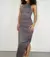 Vestido Feminino Longo em Suplex Regata Franzido com Fenda Tairine Ref. 1360 - loja online