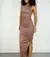 Vestido Feminino Longo em Suplex Regata Franzido com Fenda Tairine Ref. 1360 na internet