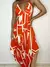 Imagem do Vestido Feminino Longo Estampado com Bico e Amarração Tânia Ref. 1215