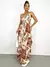 Vestido Feminino Longo Estampado com Bico e Amarração Tânia Ref. 1215 na internet