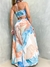 Vestido Feminino Longo Estampado em Crepe Costas Nua e Amarração Serena Ref. 1 na internet