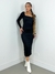 Vestido Feminino Midi em Ribana Manga Longa Decote Quadrado Eduarda Ref. 1462 - comprar online