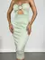 Vestido Feminino Midi em Ribana Sem Alça com Recorte e Fivela Barbara Ref. 1382 - PeerShopp