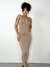 Vestido Feminino Midi em Suplex Alça Cruzada e Costas Nua Tuany Ref. 1343
