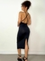 Vestido Feminino Midi em Suplex Alça Cruzada e Costas Nua Tuany Ref. 1343