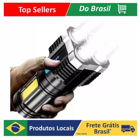 Lanterna LED Ultra Potente 5 em 1 – Iluminação de Alta Performance para Aventura e Emergências!