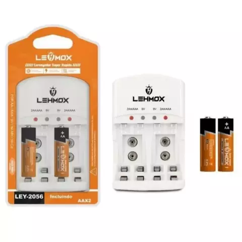 Carregador Inteligente 4 em 1 – Para Pilhas AA, AAA e 9V (Ni-MH/Ni-CD) – Rápido e Versátil!