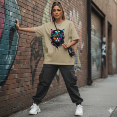 Camiseta T-shirt Unissex Algodão Barata Para Treino Academia passeio Estampada Gato Fone