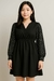 Vestido preto com bolinhas brancas na internet