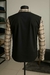 blusa preta com mangas em xadrez - comprar online