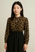 Vestido Midi Estampado Animal Print com Recorte