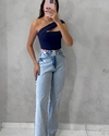 Calça Wide Leg Brilho