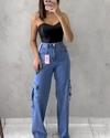 Calça Wide Leg Cargo