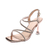 Sandálias de ouro prateado elegante designer de moda strass 2025 verão novos sapatos de salto médio vestido mulher festa sexy saltos stiletto