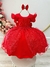 Vestido Infantil Vermelho com Tule e Glitter para Daminhas e Festas - comprar online