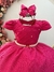 Vestido Infantil Longo Pink Busto Nervura Festas Daminhas