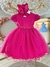 Vestido Infantil Pink Busto Com Pérolas Batizados