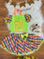 Conjunto Meninas Junino Cropped Verde C/ Mini Saia Colorida - comprar online