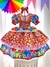 Vestido Infantil Junino Arraiá Florido Colorido Festas na internet