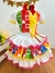 Conjunto Meninas Junino Cropped Colorido Branco C/ Mini Saia - comprar online