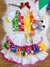 Conjunto Meninas Junino Cropped Colorido Branco C/ Mini Saia - comprar online