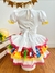 Conjunto Meninas Junino Cropped Colorido Branco C/ Mini Saia na internet