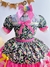 Vestido Infantil Junino Preto Com Estampa Floral Para Festas - comprar online