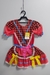 Vestido Junino Infantil Vermelho e Xadrez Preto Colorido