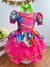 Vestido Infantil Junino Festas Rosa Chiclete Florido
