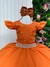 Vestido Infantil Longo Ariane Terracota com Tule, Pérolas e Manga na internet