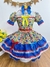 Vestido Infantil Junino Verde Com Estampa Florzinhas