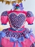Vestido Infantil Junino Pink Coração Colorido Festas na internet
