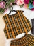 Conjunto Junino Miss Cherry Melissa Xadrez Amarelo