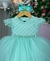 Vestido de Bebê Verde Menta Julieta em Tafetá com Laço e Tule na internet