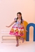 Vestido Infantil Junino Luxo Xadrez Colorido Girassol