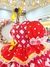 Vestido Infantil Junino Caipira Vermelho Estampas Corações - comprar online