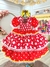 Imagem do Vestido Infantil Junino Caipira Vermelho Estampas Corações